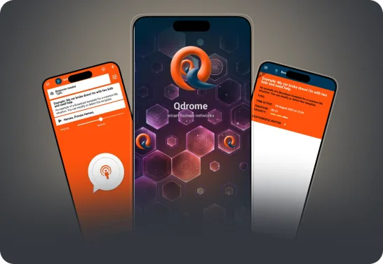 Qdrome safety and incident management app screens